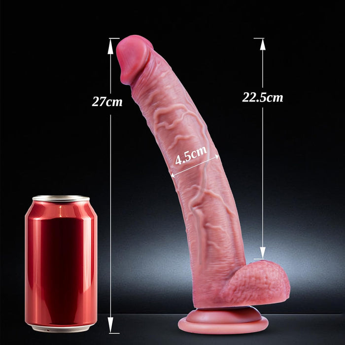 23 cm extra realistiškas silikoninis dildo su stipriu prisispaudimu