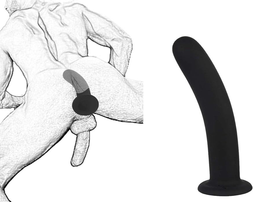 Lankstus silikoninis dildo su stipria prisitvirtinimo baze – 132 mm ilgio, 25 mm skersmens