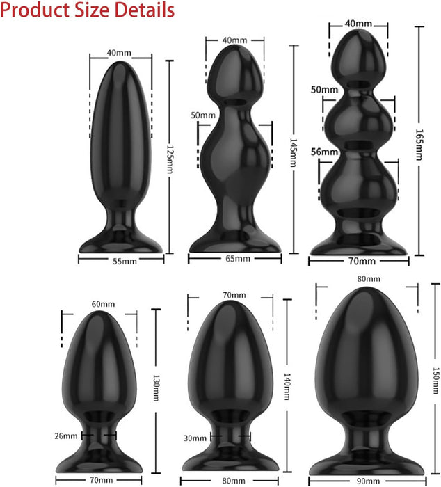 Highly elastic TPE anal plug with strong grip - 6 sizes to choose from