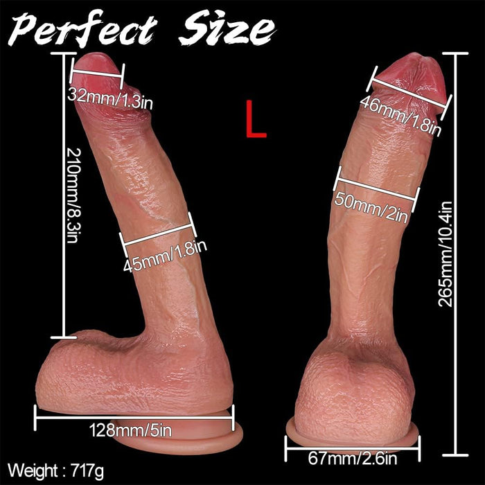 Realistic dildo with strong suction cup and soft silicone