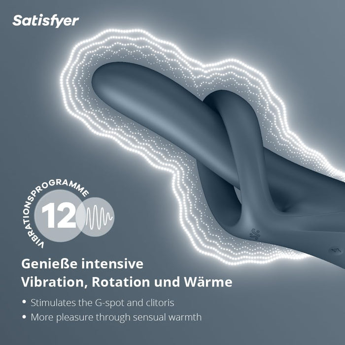 Heat Flex 4 Rabbit Vibrator: 23 cm, Vibration & Rotation, Šildymo Funkcija