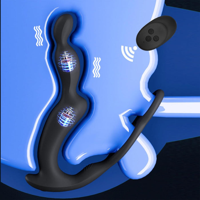3 Motor Anal Vibrator for Men with Prostate Stimulation and Penis Ring