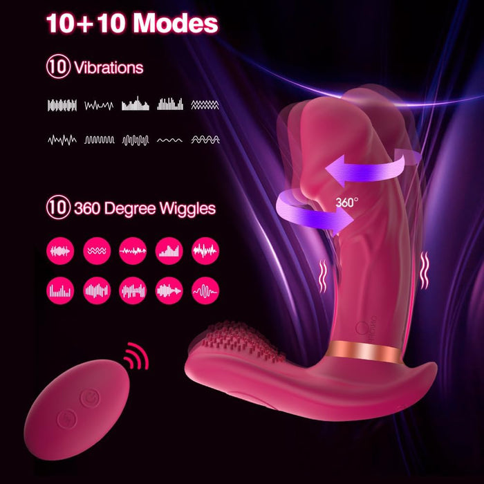 Ergonomiškas drugelio formos klitorio ir G-taško vibratorius su nuotoliniu valdymu ir APP