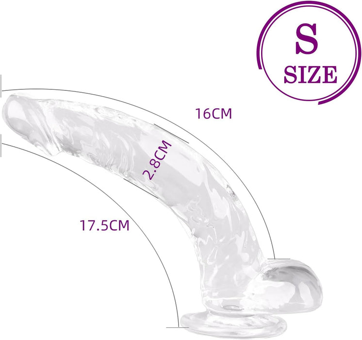 Ergonomiškas Lenktas Realistinis Dildo su Saugia Prisiurbimo Padas