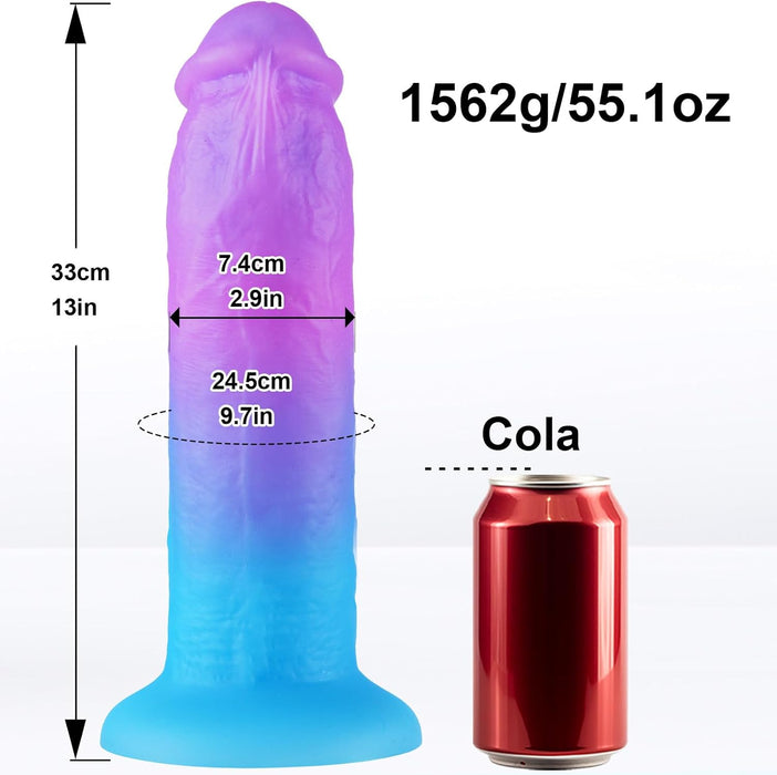 33 cm XXL Wide Realistic Silicone Dildo with Strong Suction Base