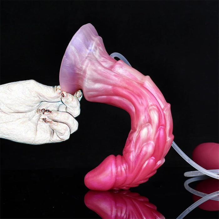 Realistic XXL Dragon Shape Dildo with Strong Attachment Base and Spray Function