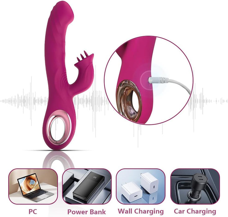 Dvivietis vibracinis moterų masažuoklis su 10 režimų intymiam malonumui