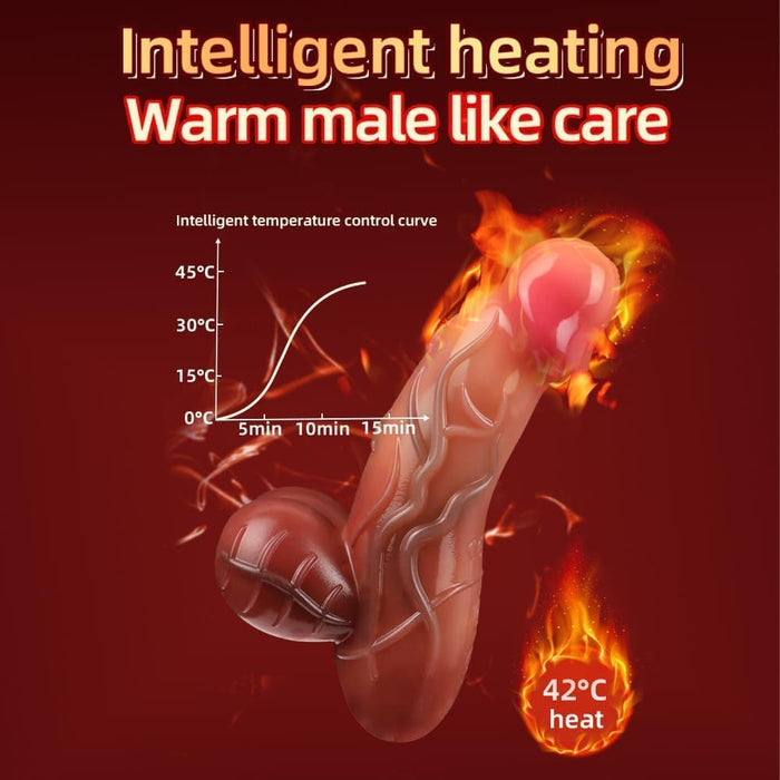 Realistic vibrating dildo with 10 frequencies, G-spot stimulator and heating function