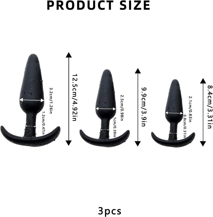 3-Piece Anal Plug Set With Safe Silicone Material For All Levels Of Pleasure
