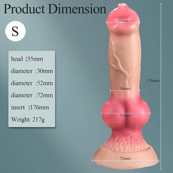 Realistiškas didelis doggy dildos su stipria prisitvirtinimo siurbtuku – 5 dydžiai