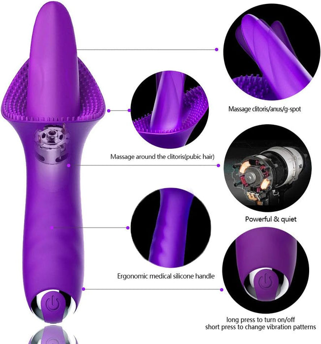 Clitoral stimulator with tongue – 10 vibration modes and waterproof