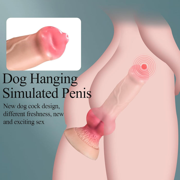Realistiškas didelis doggy dildos su stipria prisitvirtinimo siurbtuku – 5 dydžiai