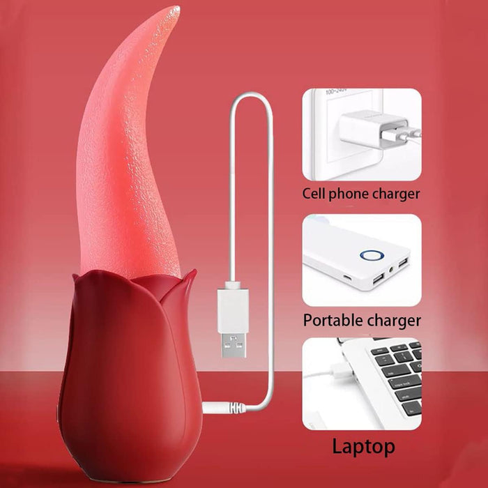 Leisi, Realistic Vibrating Clitoral Tongue Massager with 10 Modes