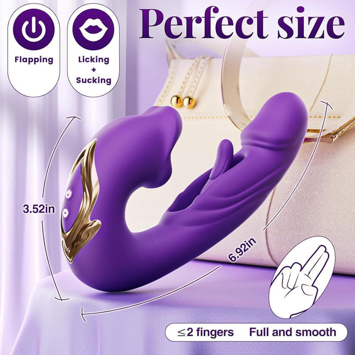 3-in-1 Clitoral G-spot Vibrator with 7 Vibration and Tongue Modes