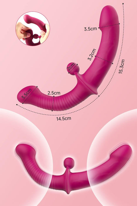 Dvipusis silikoninis Doppeldildas su 10 vibracijos režimų ir nuotoliniu valdymu