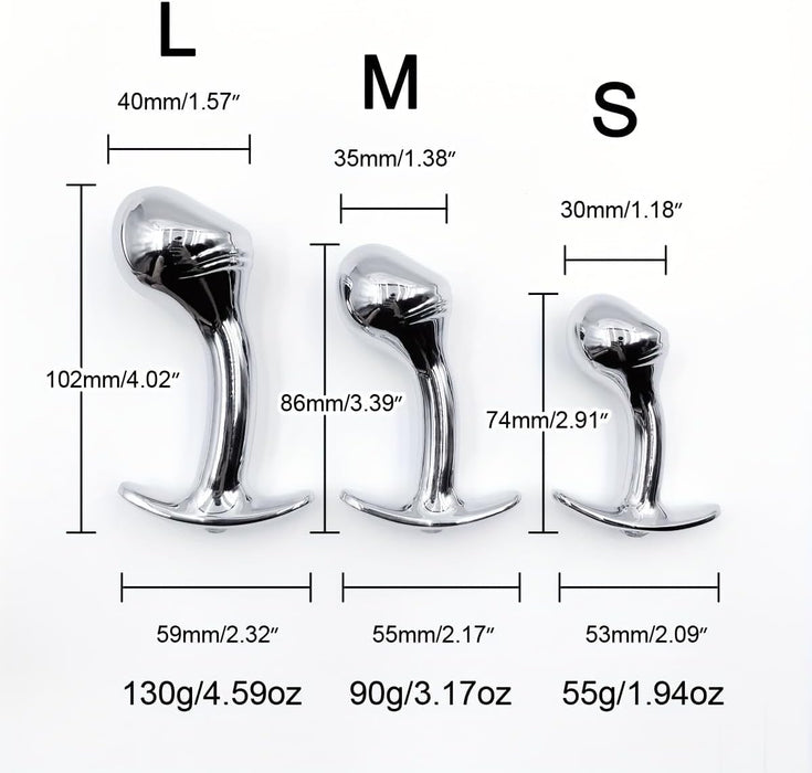 Metaliniai analiniai kaiščiai 3 dydžių komplekte – prostatos stimuliacija vyrams ir moterims
