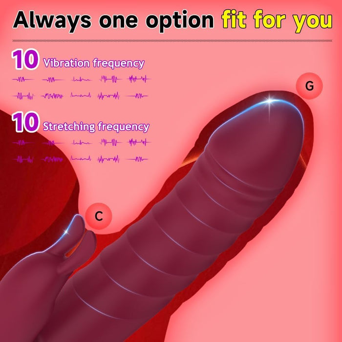 Vibracinis Dildo su 9 režimais moterims – stimuliacija G taškai ir klitoriui