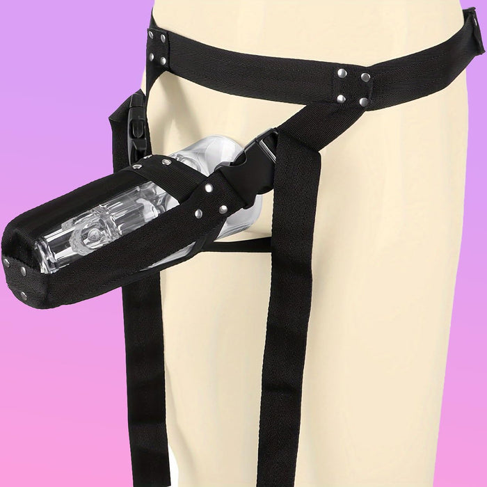 Rankinis vyrams skirtas reguliuojamas masturbatoriaus diržas su nailono dirželiais