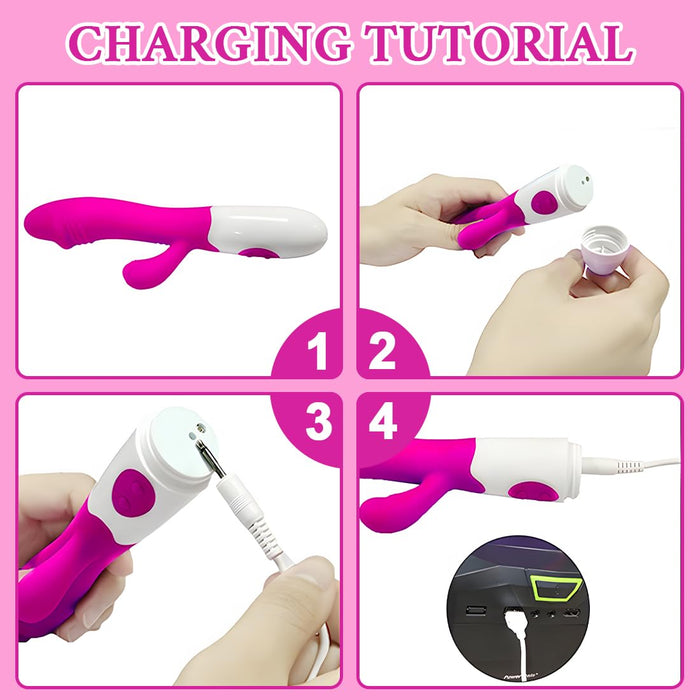 Elegant Rabbit Vibrator with 7 Modes, Stimulates the Clitoris and G-Spot