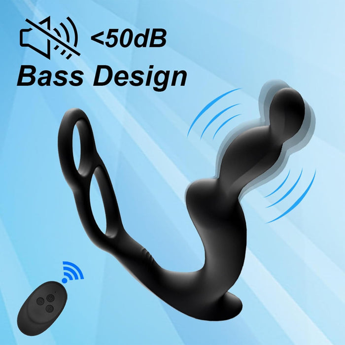 3 Motor Anal Vibrator for Men with Prostate Stimulation and Penis Ring