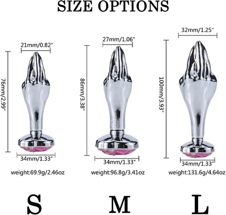Elegantiškas plieninis analinis kaištis su deimanto baze, mažas rožinis