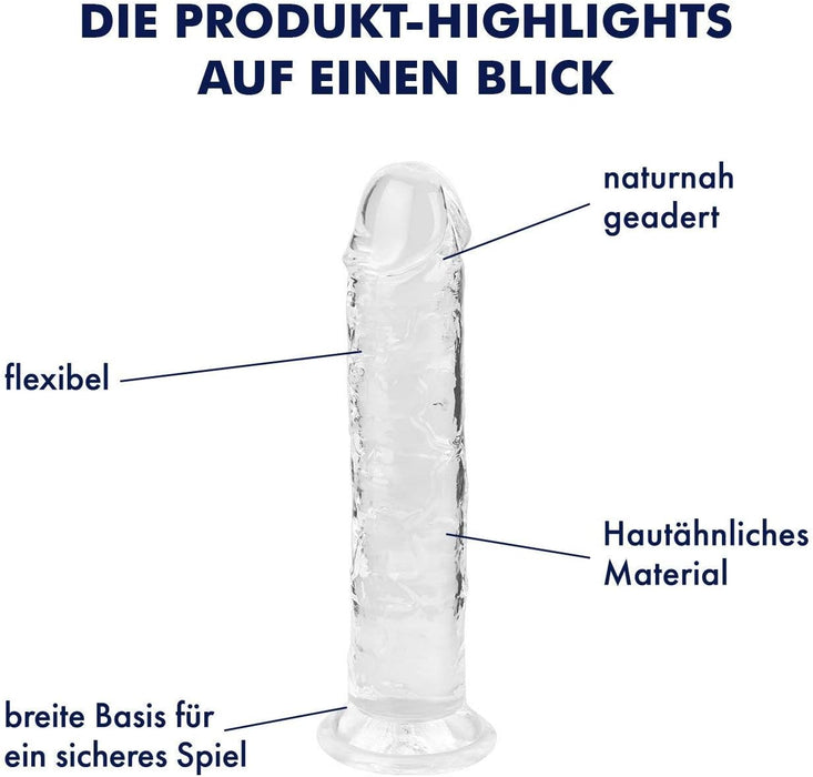 Natural medium-sized dildo with strong attachment base 19 cm