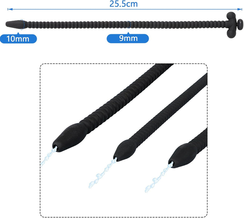 Silicone 25 cm long male urethral dilator with plug - an intense pleasure experience