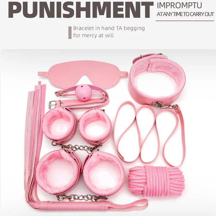 25 dalių BDSM rinkinys – viskas, ko reikia jaukiam vakaro žaidimui