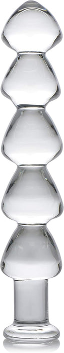 Drops Anal Glass Dildo with Wavy Handle and Cone Shape