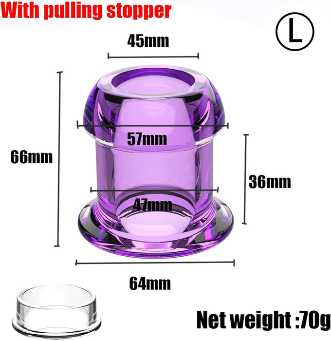 Designed to expand internal sensations: transparent empty anal expander with plug