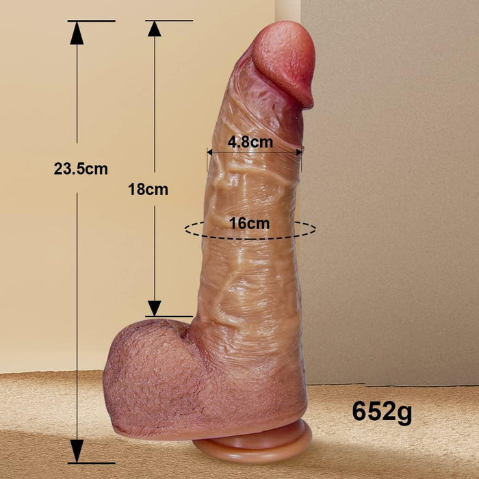 23.5 cm realistic dildo with spray function and strong attachment base