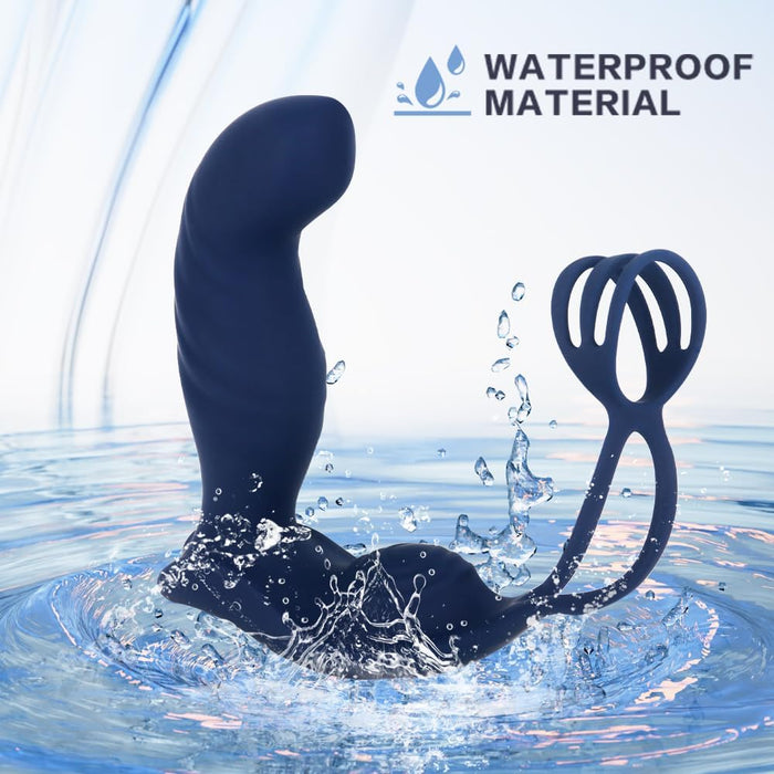 Double prostate vibrator rings for men with 10 vibration modes and remote control function