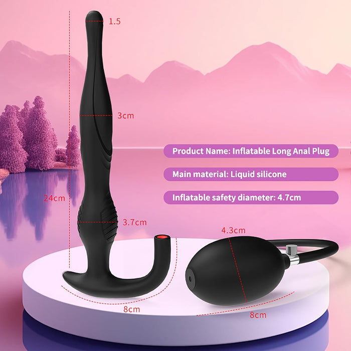 24 cm adjustable inflatable anal plug with strong suction function