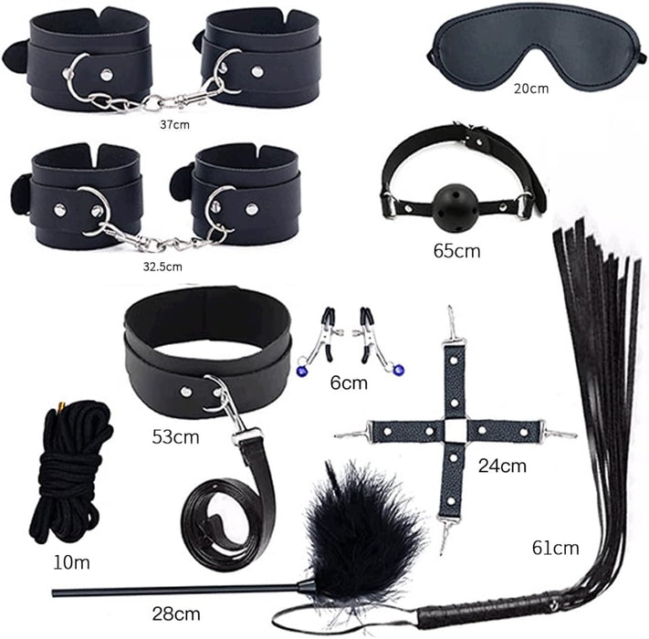 SM Bondage Rinkinys su Silikoniniu Analiniu Kaiščiu – 41 Detalė Jūsų Malonumui