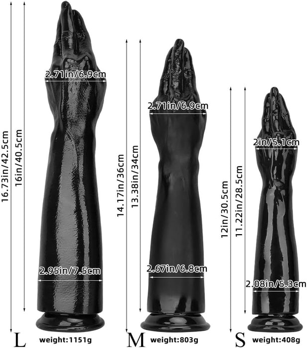 Extra long realistic large hand-shaped dildo with strong suction cup