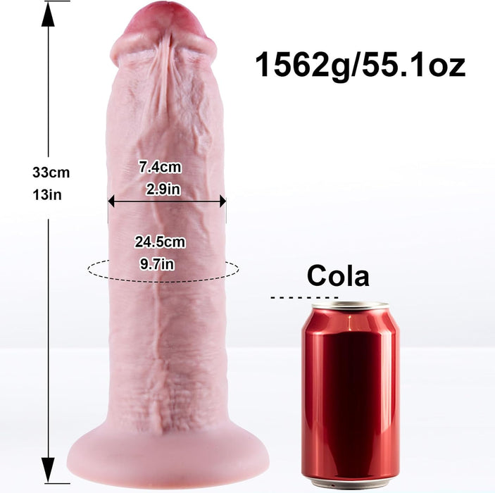 33 cm XXXL Realistic Dildo with Strong Grip, Thicker and Longer