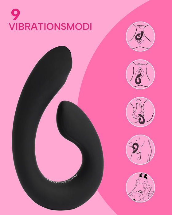 Diskretiškas Klitorio ir Vaginos Vibratorius su Stipria Prisisaite Pora malonumui