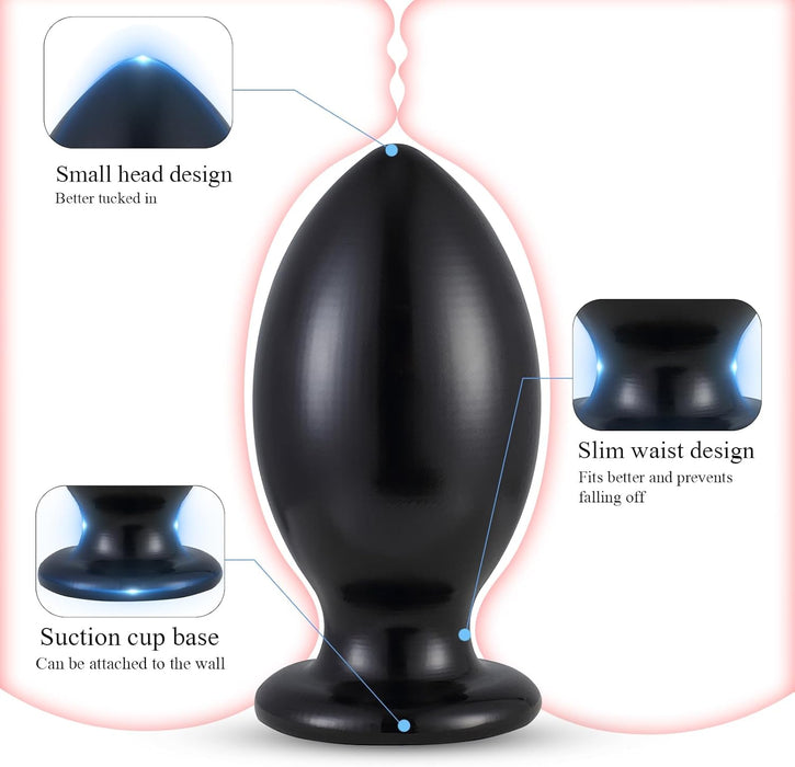 Rugby design anal plug with strong suction cup, 7 sizes for beginners