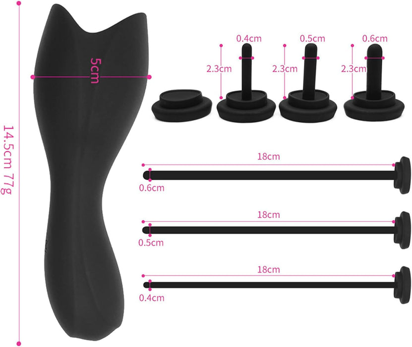 7-in-1 Prostatos Vibratoriaus Komplektas Vyrams iš Medicininio Silikono