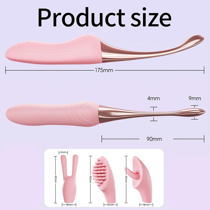 High-frequency G-spot and clitoral stimulator with 10 vibration modes and interchangeable heads