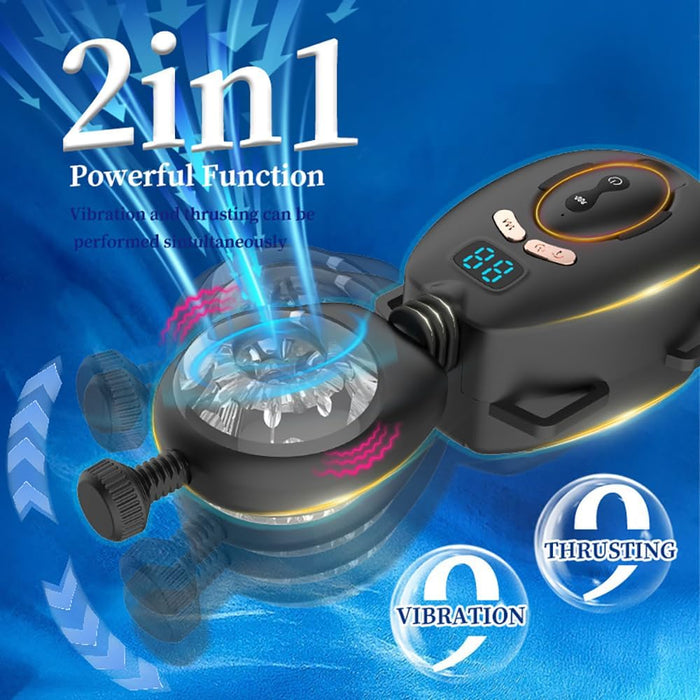 Electric Masturbator With Strap On And 9 Frequency Vibration For Men