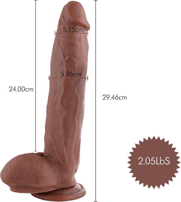 Large realistic dildo 29.5 cm with KlicLok system and double density
