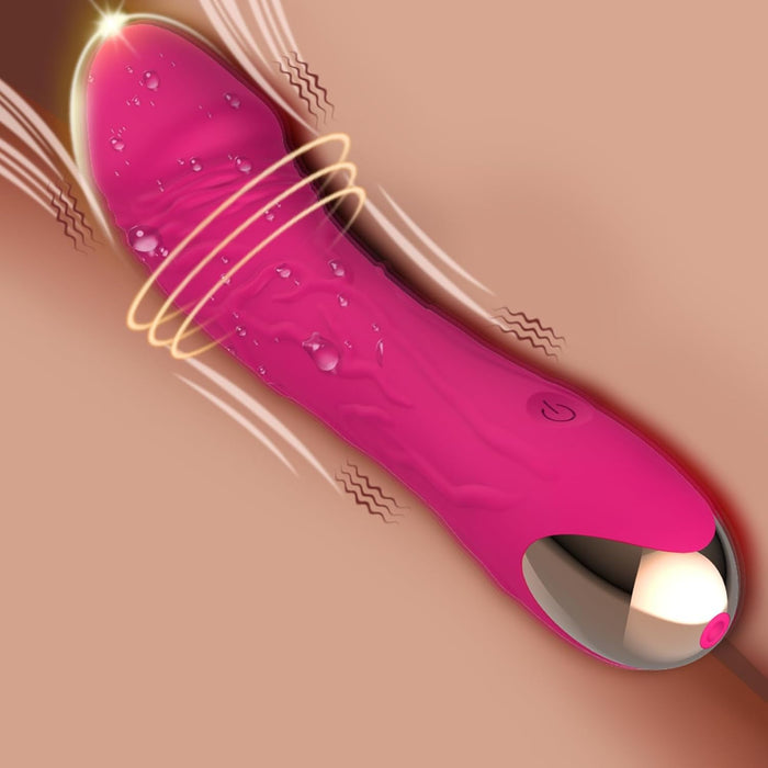 Automatic 2-in-1 double vibrating dildo with penetration function and clitoral stimulator