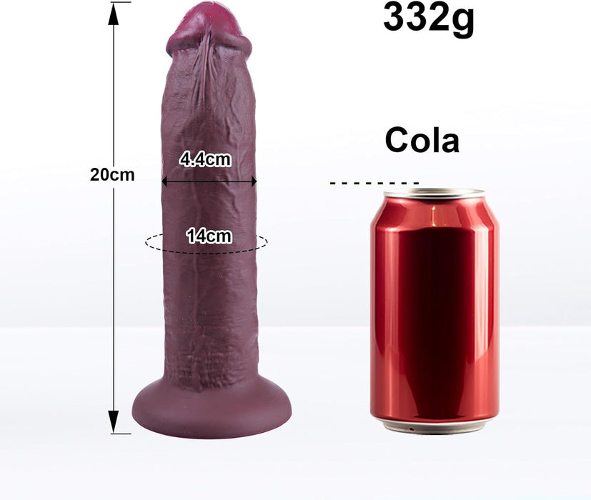 20 cm small black silicone dildo with strong suction cup base