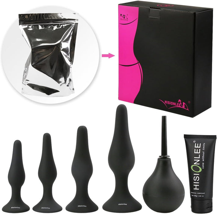 Five-Piece Medical Grade Silicone Anal Plug Set for Comfort