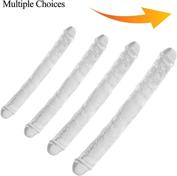 Flexible transparent double dildo for women and couples