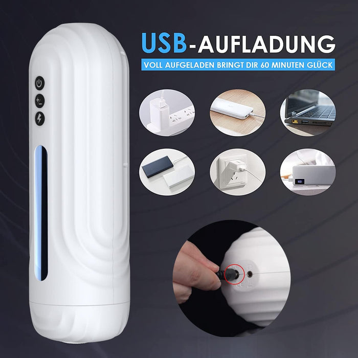 Automatinis Elektrinis Masturbatorius Vyrams su 7 Funkcijų Vibracija ir 3D Silikonu