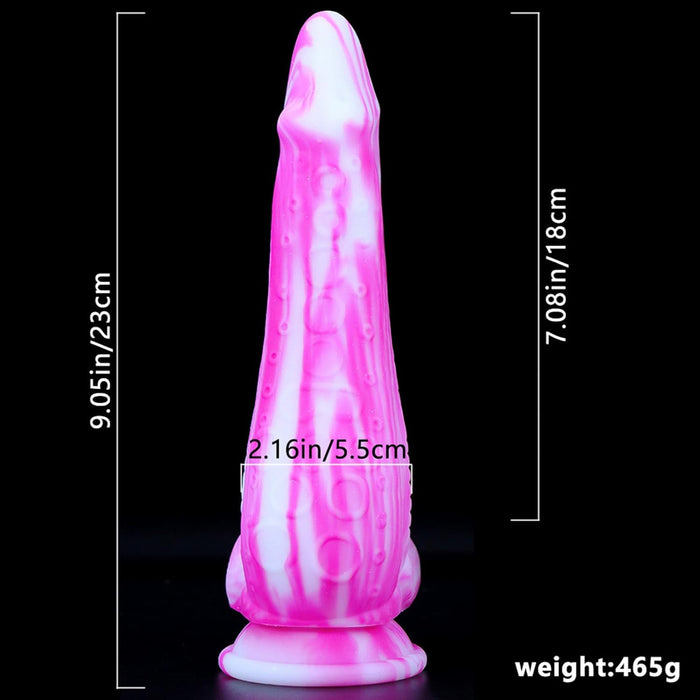 Unikalios formos silikoninis dildo su stipria prisiurbimo siurbtuke, idealiai tinka moterims ir vyrams