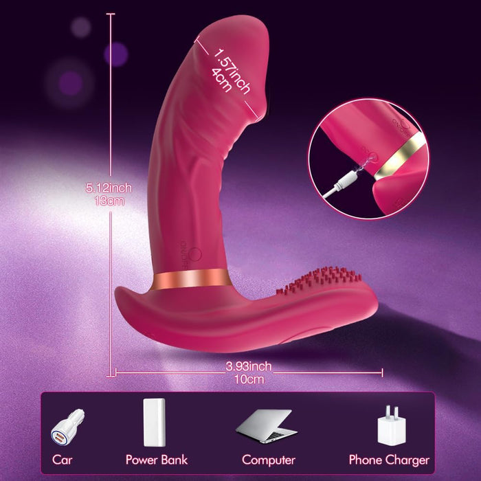 Ergonomiškas drugelio formos klitorio ir G-taško vibratorius su nuotoliniu valdymu ir APP