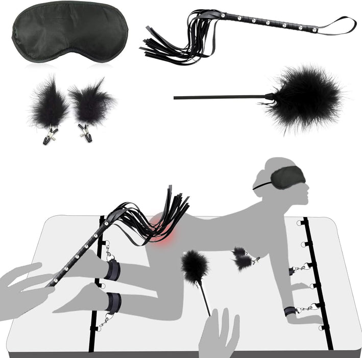 Prabangus 26 dalių BDSM rinkinys – komfortas ir saugumas žaidimuose